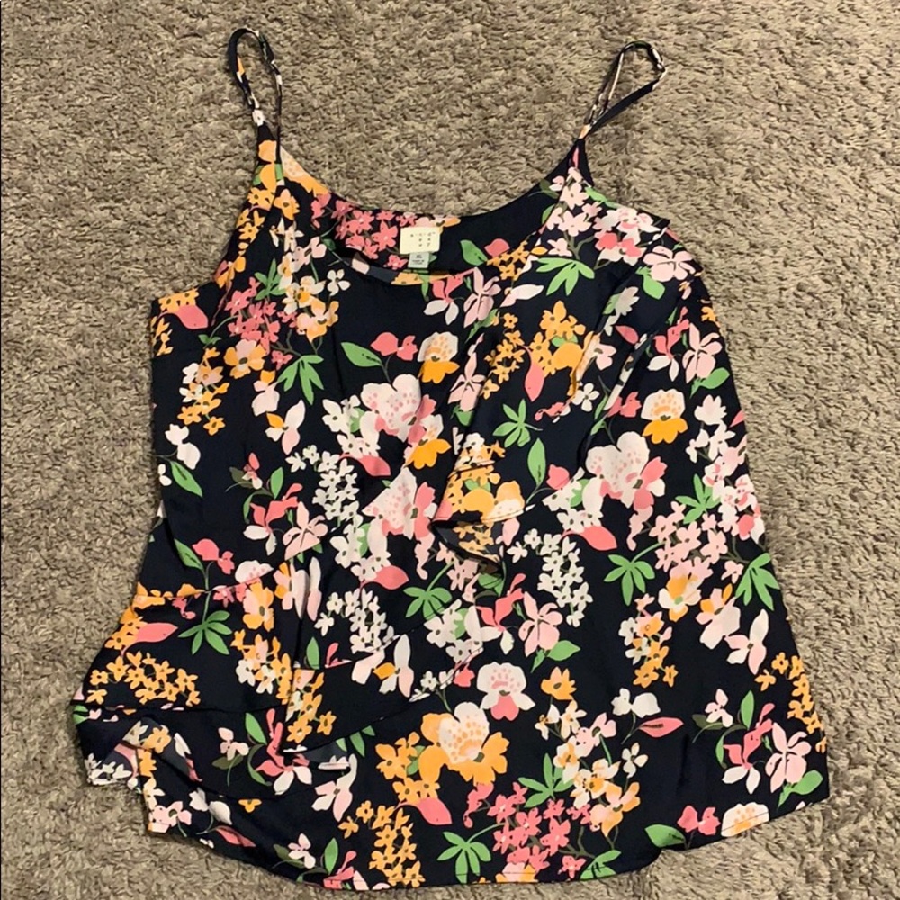 Floral strap shirt